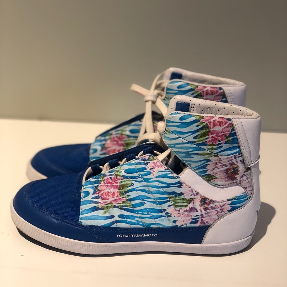 Y-3 Blue and White Kids Sneakers
